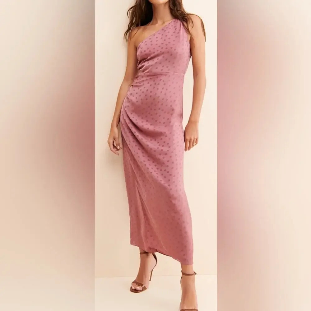 Favorite Daughter Pink One-Shoulder Maxi Dress